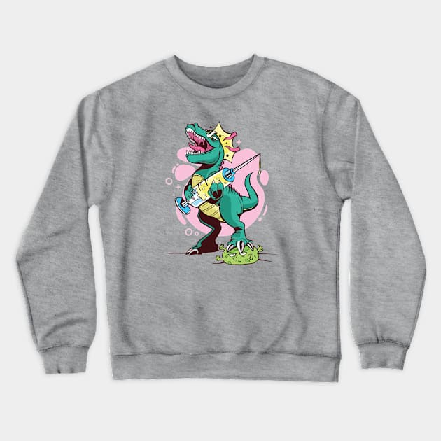 Dinosaur Coronavirus Crewneck Sweatshirt by Safdesignx